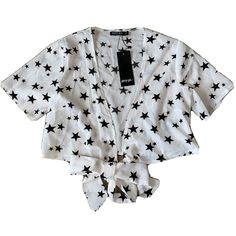 New Nasty Gal Collection Woman’s Crop Top Blouse Shirt White Black Stars Size 6. Super Cute Open Crop Top. Has A Large Tie In The Front Bottom. It Is White With Black Stars, “Out Of Space”. Please See Pictures For Details And Measurements. Open Crop Top, Black Stars, Front Bottoms, Crop Top Blouse, Blouse Shirt, Black Star, Outer Banks, Shirt White, Banks