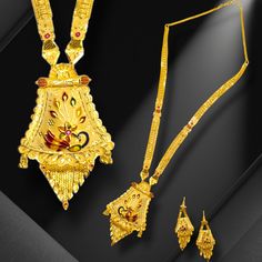 Exclusive Handmade, 2 Gram Gold Plated, Fancy, Design & Made by Real-gold Jewelry Workers, Party wear, Festival wear, Necklace with Earrings Long Jewelry Set.Gift for women , gift for some one, haram jewellery set  SKU - JAS RSNO85 BOX Matal Based - Brass Copper  No of image - 8 Size - (free size) Colour - Gold, Pack of - 6 (if Jewellery box include then pack of 7) 1 Long Necklace 2 Piece Earrings 1 Necklace Back Dori/Chain 2 Piece Kaan Chain (Earrings Support) 1 Jewellery Box  Kee Fituter - Han Yellow Gold Jewelry Sets For Puja And Festivals, 22k Gold Jewelry Sets For Festivals, 22k Gold Jewelry Sets For Puja And Festivals, 22k Gold Jewelry Sets For Diwali, Yellow Gold Jewelry Sets For Festivals, Yellow Festive Jewelry For Puja, Bollywood Style 22k Gold Jewelry Set, Festive 22k Gold Jewelry Sets For Celebration, Festive Bollywood Jewelry Sets In Yellow Gold