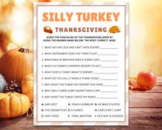 a thanksgiving trivia with pumpkins and other items