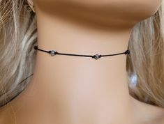 "Rainbow Dragon Vein 4mm gemstones thin black cord choker necklace, this dainty choker is WATERPROOF so you can wear it in the shower or at the beach, and it is adjustable, and one size fits all, when it all the way tightened is 9\" -inch and can open up to 28\" -inches, so it can be a choker or slide the macrame knot out to be a necklace to the length you desire. The beads are all different colors as you see in picture with the dish of beads, I do try to make sure that  you get all different color beads. Love chokers? Check out my choker section ~ http://etsy.me/2Fzrwhu 💜Visit my store for more Awesome Finds💜 https://www.etsy.com/shop/DJsWrapBracelets" Rainbow Dragon, Knot Out, Cord Choker, Trendy Chokers, Gemstone Choker, Red String Bracelet, Dainty Choker, Boho Choker, Macrame Knot