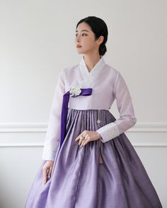 Korean Women's Hanbok - Wedding, Event, Birthday Order Hanbok -EUNGABI Traditional Fitted Hanbok For Weddings, Traditional Fitted Wedding Hanbok, Elegant Fitted White Hanbok, Wedding Hanbok With Long Sleeves And Fitted Style, Wedding Hanbok With Long Sleeves, Fitted Long Sleeve Wedding Hanbok, Korean Hanbok Aesthetic, Purple Hanbok, Korean Hanbok Princesses