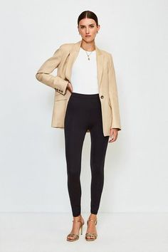 Discover our trousers for women edit at Karen Millen featuring checked trousers, black trousers & cropped trousers. Styles for work & nights out, shop trousers for every occasion. Essentials Leggings, Formal Pant Suits, Fashion Leggings Outfits, Leggings Collection, Trousers For Women, Checked Trousers, Fancy Pants, Back To Basics, Black Trousers