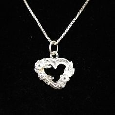 This Vintage Necklace Looks Brand New! It's Even On Its Original Chain! Beautiful Vintage Sa Peru 925 Solid Sterling Silver Heart Pendant With Beautiful Diamond Cut Flowers Design. *Chain Is 18 Inches Long 925 Silver *Pendant Is 3/4 By 3/4 Inches. Beautiful Piece Of History! Make A Great Gift Too! Anniversary Necklace With Heart Pendant And Flower Charm, Heart Pendant Jewelry With Flower Charm For Anniversary, Heart Charm Necklace With Flower Pendant For Mother's Day, Anniversary Jewelry Heart Pendant With Flower Charm, Anniversary Heart Pendant Jewelry With Flower Charm, Classic Heart Pendant Jewelry With Flower Charm, Vintage Sterling Silver Necklaces For Valentine's Day, Valentine's Day Silver Charm Necklace With Flower, Valentine's Day Sterling Silver Necklace With Flower Charm