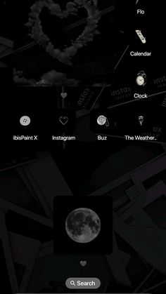 an image of the dark night sky with many different things on it's screen