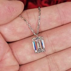 14K Solid Gold GRA Certified Solitaire Moissanite Emerald Cut Pendant * Solitaire Necklace *Moissanite Necklace* Layering Necklace * Bridal ------------------------------------------------------------------------------ ❤ Product Information ❤ ------------------------------------------------------------------------------ ✥ 𝐌𝐚𝐢𝐧 𝐒𝐭𝐨𝐧𝐞 𝐃𝐞𝐭𝐚𝐢𝐥𝐬 ↣ Shape:  Emerald ↣ Type: Moissanite  ↣ Weight: 2.00 Carat (App.) ↣ Dimension: 10x7 MM (App.) ↣ Color: Green ↣ Clarity: VVS1 ↣ Making Process Necklace Emerald, Moissanite Pendant, Solitaire Necklace, Emerald Cut Moissanite, Moissanite Necklace, Necklace Bridal, Special Ring, Solitaire Necklaces, Half Eternity Ring