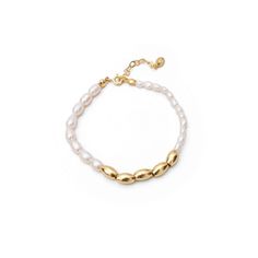 A captivating blend of gold-plated metal and lustrous pearls. This exquisite piece embodies elegance and modernity, adding a touch of opulence to your ensemble. Its sleek design and adjustable fit make it a versatile accessory for any occasion. Indulge in its timeless beauty and elevate your style with our Metal Mix Bracelet, a true reflection of your refined taste.