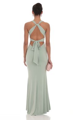 Front Twist V-Neck Maxi Dress in Sage V Neck Formal Dress Long, Lucy In The Sky Dress Prom, Formal Sage Green Dress, Long Winter Formal Dresses, Sage Green Wedding Guest Dress, Prom Dresses 2025, Sage Green Formal Dress, Ring Dance Dresses, Sage Green Prom Dress