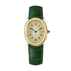 This vintage-inspired timepiece features a creamy latte dial with graceful numerals, mysterious deep blue hands, and an elegant textured strap. The golden steel case beautifully complements the deep green strap, showcasing timeless elegance that withstands the test of time.Case: 24mm steel case with polished and satin finish.Movement: Swiss Ronda 762Waterproofness: Water-resistant up to 3 bar (approx. 30 meters/100 feet).Crystal: Scratch resistant sapphire crystal.Bracelet: interchangeable black Vintage Saat, Green Watch, Jewelry Lookbook, Diamond Watch, Jewelry Inspo, Dream Jewelry, Look At You, Lush Green, Deep Green