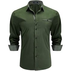 Casual Formal Shirt with Pocket - A-01 ARMY GREEN