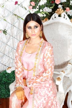 Zephyr | Pakistani Designer Outfit | Sarosh Salman Zardozi Work, Gold Pants, Designer Outfit, Pure Chiffon, Chiffon Dupatta, Pakistani Designers, Text Box, Shirt Fabric, Pink Shirt