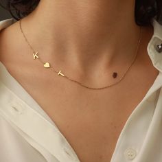 Initial Necklace Sideways Initial Necklace Letter Necklace - Etsy Necklace For Girlfriends, Letter Necklace Gold, Sterling Silver Initial Necklace, Paper Rings, Sideways Initial Necklace, Gold Initial Necklace, Dainty Initial Necklace, Wife Necklace, Gold Letter Necklace