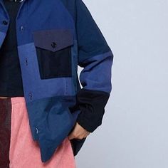 The Workwear Raglan Jacket – SUAY Cotton Workwear Windbreaker With Pockets, Utility Washed Blue Workwear Outerwear, Indigo Utility Workwear Outerwear, Workwear Single-breasted Utility Jacket With Spread Collar, Indigo Button-up Outerwear With Patch Pockets, Patchwork Jacket, New Job, Raglan Sleeve, Button Up