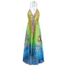 The perfect dress for a day out or a night out on the town. Flowy, colorful and fun, this is the summer dress of your dreams.     100% Polyester  Small:  44" Length, 75" Hem, 32" Waist Medium:  45" Length, 77" Hem, 34" Waist Large:  46" Length, 79" Hem, 36" Waist XL:  47" Length, 81" Hem, 38" Waist Beach Dress Casual, Animal Print Maxi Dresses, Flowy Summer Dresses, Dress Sleeve Length, Flowy Design, Blue Leopard, Vintage Inspired Outfits, Suspender Dress, Long Summer Dresses