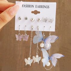 Gender: Women Material: Metal Metals Type: Zinc Alloy Dangling Butterfly Earrings Hollow Earrings, Geometric Hoop Earrings, Earring Trends, Jewelry Appraisal, Bridal Earrings Pearl, Hoop Earring Sets, Long Dangle Earrings, Colorful Earrings, Butterfly Earrings