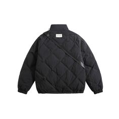 Down Puffer Jacket - CircleQ Essentials Long Sleeve Quilted Jacket For Streetwear In Winter, Techwear Outerwear With Padded Collar For Streetwear, Techwear Streetwear Outerwear With Padded Collar, Trendy Winter Outdoor Track Jacket, Trendy Winter Track Jacket For Outdoor, Long Sleeve Quilted Puffer Jacket For Streetwear, Nylon Outerwear With Padded Collar For Streetwear, Functional Winter Outerwear With Stand Collar, Functional Stand Collar Winter Outerwear