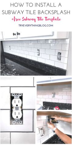 how to install a subway tile backsplash