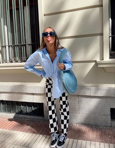 Elegantes Outfit Damen, Gala Gonzalez, Print Pant, Sweet Fashion, Vintage Long Sleeve, Looks Street Style, Work Outfits Women, Business Casual Outfits