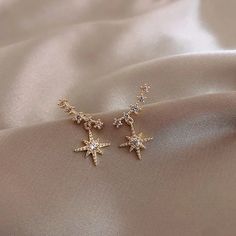 North Star Ear Crawlers - LOW STOCK! - The Songbird Collection Earring Star, Constellation Earrings, Ear Crawlers, Casual Earrings, Ear Climber, Alloy Earrings, Star Studs, Moon Earrings, Girly Jewelry