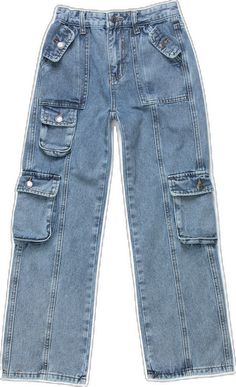 Denim Cargo Pants, Denim Cargo, Girls Denim, Cargo Pants, Straight Leg, High Rise, Pants, Trousers