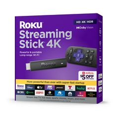 the box for rokuu streaming stick 4k