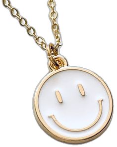 Smiley Face Necklace, Face Necklace, Smiley Face, Chain Lengths, Chain Length, Smiley, Collage, Chain, Yellow