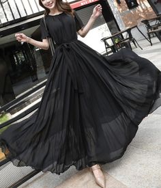 Black chiffon long dress womens dressFabric: chiffonColor: blackSize(cm): S, M, L, XL, 2XLS length 115cm bust any waist anyM length 120cm bust any waist anyL length 125cm bust any waist any&ltp&gtXL length 130cm bust any waist any&lt/p&gt&ltbr/&gt&ltp&gt2XL length 135cm bust any waist any&lt/p&gt&ltbr/&gt Black Chiffon Gown, Elegant Long Chiffon Dress For Summer, Vintage Chiffon Dress, Black Chiffon Dress For Party With Short Sleeves, Black Chiffon Spring Dress, Black Chiffon Maxi Dress With Short Sleeves, Black Chiffon Maxi Dress For Evening, Elegant Black Chiffon Summer Dress, Elegant Long Black Maxi Dress