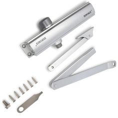 an assortment of tools are displayed on a white background