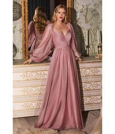 Long Sleeve Bridesmaid Dress, Long Sleeve Chiffon Dress, Off Shoulder Evening Dress, Cinderella Divine, Unique Prom Dresses, Timeless Dress, Full Length Dress, Dreamy Dress, Chiffon Gown