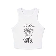 Lace up Cowgirl Women's Micro Rib Racer Tank Top - Etsy Racer Tank Top, Womens Tank Tops, Womens Tank, Womens Clothing Tops, Tank Tops Women, Art Collection, Bathing Beauties, Lace Up, Tank Top