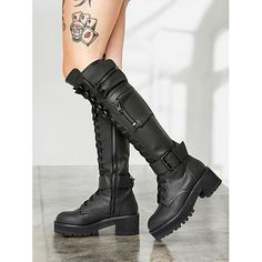 Category:Boots; Upper Materials:Faux Leather; Season:Fall,Winter; Heel Type:Platform,Block Heel; Gender:Women's; Toe Shape:Round Toe; Type:Knee High Boots; Style:Vacation,Gothic,Casual,Punk; Outsole Materials:Rubber; Occasion:Daily; Closure Type:Lace-up,Zipper; Listing Date:09/12/2024; Production mode:Self-produce; 2024 Trends:Biker boots Edgy Wide Calf Platform Boots For Fall, Punk Knee-high Platform Boots For Fall, Fall Punk Knee-high Platform Boots, Gothic Lace-up Knee-high Boots For Fall, Gothic Black Knee-high Boots For Fall, Punk Style Faux Leather Knee-high Boots For Fall, Grunge Boots With Buckle Closure For Fall, Alternative Black Knee-high Boots For Fall, Alternative Style Black Knee-high Boots For Fall