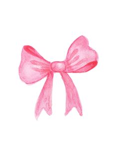 a drawing of a pink bow on a white background