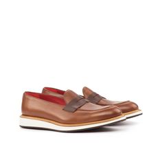 James Lu Loafers - Q by QS Formal Calf Leather Slip-ons With Contrast Sole, Classic Brown Slip-ons With Stitched Sole, Semi-formal Slip-ons With Rubber Sole, Brown Calf Leather Slip-ons For Business, Brown Calf Leather Slip-ons With Leather Sole, Brown Calf Leather Loafers With Textured Sole, Formal Leather Tassel Loafers With Contrast Sole, Brown Plain Toe Loafers With Rubber Sole, Calf Leather Wingtip Slip-on Dress Shoes