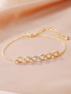 Gold Infinity Bracelet, White Hoop Earrings, Clear Earrings, Brown Bracelet, Classic Bracelets, Bracelet Dainty, Red Bracelets, Rhinestone Decor, Woven Bracelets