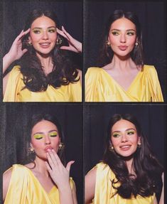 Dreamy Look Photography, Yellow Outfit Makeup, Yellow Dress Makeup, Creative Selfie Ideas, Smink Inspiration, Portrait Poses, Pretty Makeup, Aesthetic Makeup, Hair Extension