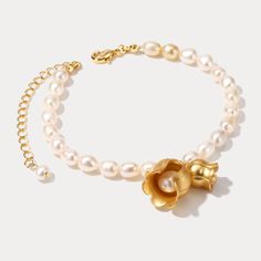 DETAILS Materials:   18K Gold on Brass, Freshwater Pearl Measurements: Length: 17.83"(45.3cm) + Extender: 1.97"(5.0cm) Weight:   5.4 g Choose a lily of the valley exclusive gift box Elegant Flower Bracelets For Formal Occasions, Elegant Bangle Charm Bracelet For Anniversary, Elegant Charm Bangle Bracelet For Weddings, Elegant Bangle Charm Bracelet For Weddings, Elegant Charm Bracelet For Anniversary, Elegant Anniversary Charm Bracelet, Elegant Flower Charm Bracelet Gift, Elegant Charm Bangle Bracelet Gift, Elegant Charm Bracelet Bangle As Gift