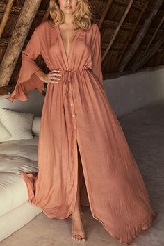 Girl on The Coast Button Down Maxi Beach Dress Boho Robes, Flowy Dress Long, Button Shirt Dress, Loose Cardigan, Beach Maxi Dress, Long Shirt Dress, Maxi Dresses Casual, Beachwear For Women, Boho Maxi Dress