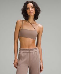 Two Details You Love, One Unique Style. This Yoga Bra Pairs Breezy Spaghetti Straps With A One-Shoulder Design Made From Our Buttery-Soft Nulu Fabric. Designed For Yoga. Intended For Low-Impact Activities. Pockets For Optional, Removable Cups. | Nulu Strappy One-Shoulder Bra Light Support, A/B Cup Winter Fit, B Cup, Yoga Bra, Gym Fit, Cup Final, Womens Bras, Shoulder Design, Fall 2024, Sport Outfits