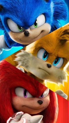 sonic the hedgehog, tails the cat and other animated characters are featured in this poster