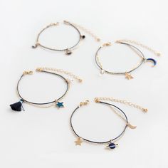 My universe starry sky! Original hand-woven anklet bracelet female personality simple Korean version of the wild student jewelry Woven Anklet, Cincin Diy, Mrs Necklace, Honey Shop, Korean Accessories, Bracelets Ideas, My Universe, Woman Personality, Men Diamond Ring