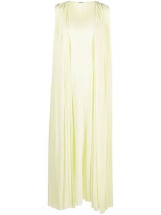 cucumber green draped design layered design scoop neck sleeveless ankle-length Jil Sander Dress, Draped Midi Dress, Dresses Yellow, Drape Maxi Dress, Draped Midi Dresses, Yellow Midi Dress, Latest Fashion Design, Scoop Neck Dress, Designer Drapes