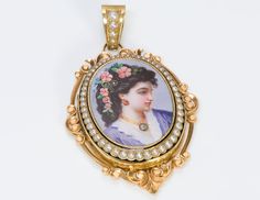 Enamel Lady Diamond Pendant Locket. Antique yellow gold pearl enamel lady rose cut diamond pendant necklace. Luxury Heirloom Oval Pendant Necklace, Yellow Gold Enamel Jewelry With Rose Cut Diamonds, Enamel Pendant Jewelry For Wedding, Enamel Pendant Jewelry For Weddings, Enamel Pendant Wedding Jewelry, Elegant Enamel Wedding Necklaces, Antique Enamel Necklaces For Wedding, Antique Enamel Necklace For Wedding, Victorian Enamel Pendant Jewelry