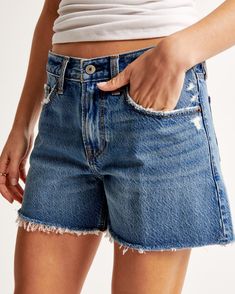 Elevate your casual wardrobe with the Abercrombie & Fitch Women's Low Rise Baggy Shorts. Perfect for those laid-back days, these shorts offer a unique blend of comfort and style.

- Size: 36
- Color: Medium Indigo Wash
- Material: Body - Cotton, Lyocell; Pocket Bag - Mixed Materials
- Gender: Female
- Features: Low rise, baggy and relaxed fit through the leg, fitted at the waist, 4-inch inseam, lightweight rigid denim, distressed details, frayed hem

These shorts are designed to provide a relaxe Baggy Shorts Women, Female Features, Baggy Shorts, American Clothing, Pocket Bag, Casual Wardrobe, American Apparel, Abercrombie Fitch, Medium Size