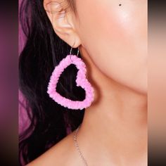 This Unique Pair Is A Wonderful Addition To Your Wardrobe And Your Style; Sure To Get Lots Of Compliments! Great For Valentine’s Day Or Anytime! Gsunut50f000xvs Party Hoop Heart Earrings, Party Hoop Heart Earrings For Pierced Ears, Valentine's Day Heart Shaped Hoop Earrings For Party, Valentine's Day Heart Hoop Earrings For Party, Valentine's Day Party Hoop Earrings With Heart Charm, Lovecore Outfits, Neon Heart, Skull Fire, Boho Drop Earrings