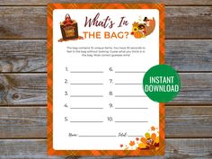 what's in the bag? printable thanksgiving activity for kids to practice their math skills