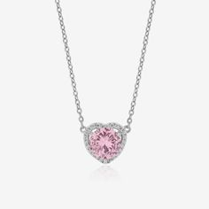 Material: High-Quality Solid 925 Sterling Silver (Nickel-Free and Lead-Free) Stones: Cubic Zirconia (Pink and Blue) Color: Silver Center Stone Size: 1.0 Carat Necklace Pendant Dimension: 0.35 x 0.35 Inches Approximately (Length x Width)Necklace Length: 16 to 18 Inches Adjustable Chain Packaging: Complimentary Gift Box and Jewelry PouchProcessing Time: Each item is handmade with love as we receive orders. Our production time is 2 to 5 business days. We will ship as soon as your item is ready!Care Silver Pink Sapphire Jewelry, Pink Necklace With Diamond Accents Gift, Pink Necklaces With Diamond Accents For Gift, Pink Cubic Zirconia Heart Necklace, Pink Cubic Zirconia Pendant Necklace, Pink Heart Cut Cubic Zirconia Necklace, Pink Round Necklace For Valentine's Day, Pink Diamond Necklaces For Mother's Day, Elegant Pink Sterling Silver Heart Necklace