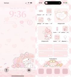 hello kitty theme for the iphone, with pink background and white teddy bear on it