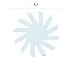 an image of a white snowflake on a white background with the measurements for each piece