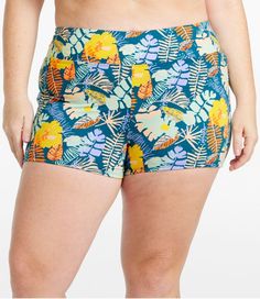 Paddle, swim or soak up the sun in swimwear designed for it all. These fresh, flattering swim shorts offer non-stop support and a just-right fit for all-day comfort in and out of the water. 3. 5" inseam Rise: Mid-Rise; sits below waist Fitted Liner Content: 95% polyester, 5% spandex Body Content: 82% recycled nylon, 18% Lycra® spandex Handwash; dry flat or line dry. Stretch & Recovery: Yes, designed to stretch without stretching out Abrasion Resistance: Yes, stands up to frequent wash and wear Q Tropical Swimwear With Built-in Shorts, Tropical Swimwear With Built-in Shorts For Poolside, Tropical Swimwear With Built-in Shorts For Vacation, Summer Swimwear With Built-in Shorts For Warm Weather, Tropical Swimwear With Built-in Shorts For Beach Season, Beach Season Swimwear With Built-in Shorts, Beach Season Swim Dress With Built-in Shorts, Swimwear With Built-in Shorts For Poolside Warm Weather, Swim Trunks With Built-in Shorts For Poolside