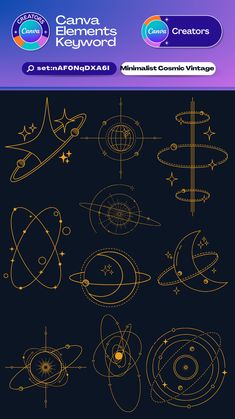 the planets and their satellites are shown in this graphic style, which includes an array of lines