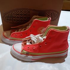 Nwt. Never Used. Never Worn. No Returns. You Can Zip Off Outer Shell And Wear As Tangerine Instead Of Pink. Please Ask Any Questions Prior To Purchase. No Remorseful Buyers Please. Pink High-top Sporty Canvas Shoes, Sporty Pink Slip-on Canvas Shoes, Pink Slip-on Sneakers For School, Pink High-top Sneakers For School, Playful Pink Slip-on Sneakers, Pink Casual Canvas Shoes For School, Casual Orange Sneakers For School, Pink Converse Lace-up Canvas Shoes, Converse High-top Pink Canvas Shoes